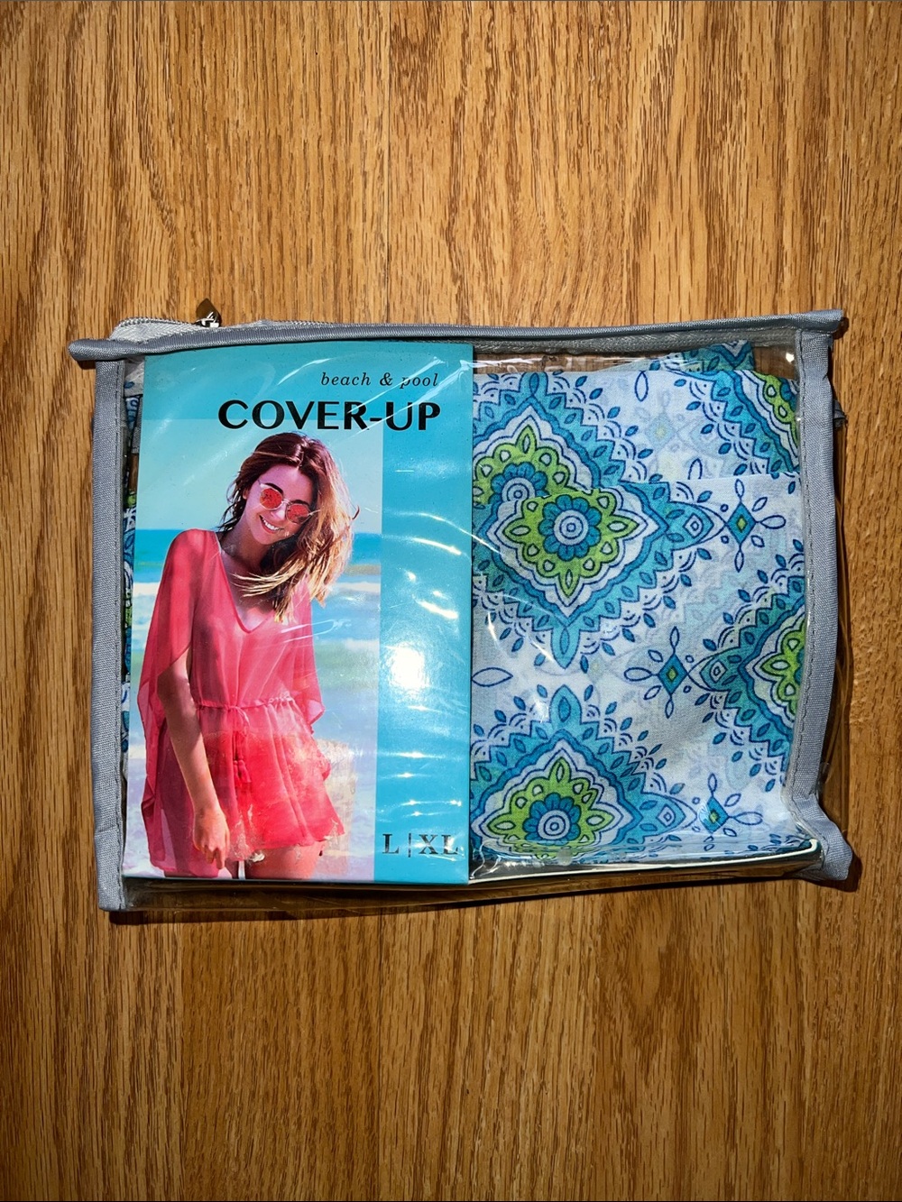 Beach & Pool Cover-Up Dress - Blue/Green Pattern